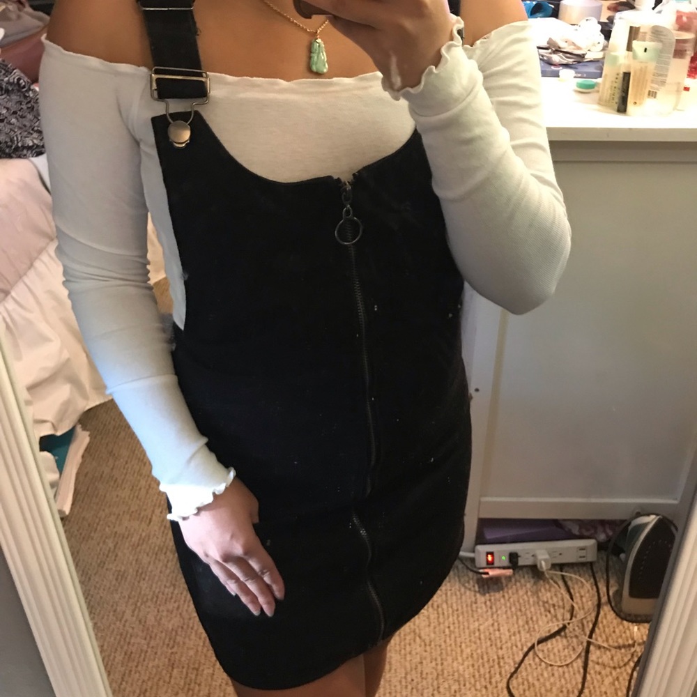 Black overall dress